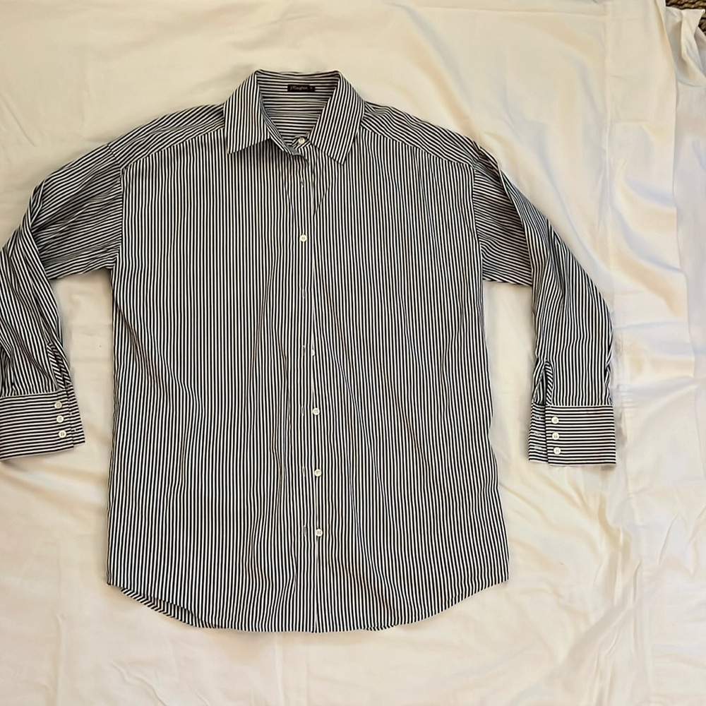 J. McLaughlin Womens Long Sleeve Button Front Shirt Medium Striped